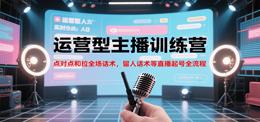 运营型主播训练营，点对点和拉全场话术，留人话术等直播起号全流程(更新7月)-出门会