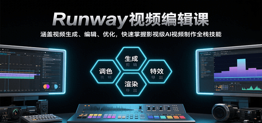 Runway视频编辑课，涵盖视频生成、编辑、优化，快速掌握影视级AI视频制作全栈技能-出门会