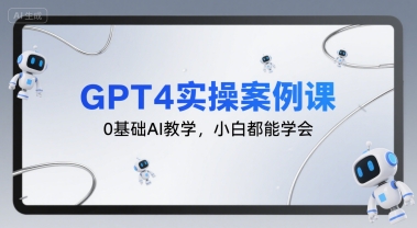 GPT4实操案例课，0基础AI教学，小白都能学会-出门会