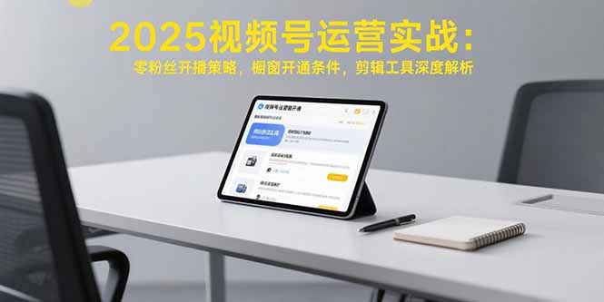 2025视频号运营实战：零粉丝开播策略，橱窗开通条件，剪辑工具深度解析-出门会