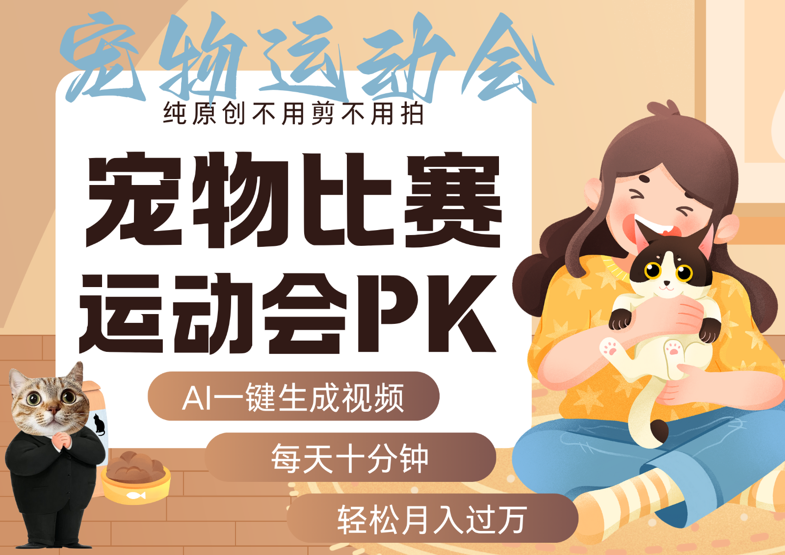 AI萌宠运动员跳水 射击 篮球 足球比赛 每天十分钟 附详细提示词文案库 代替做...-出门会