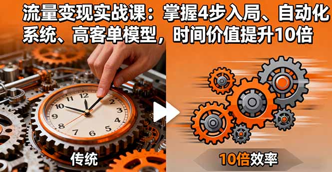 流量变现实战课：掌握4步入局、自动化系统、高客单模型，时间价值提升10倍-出门会