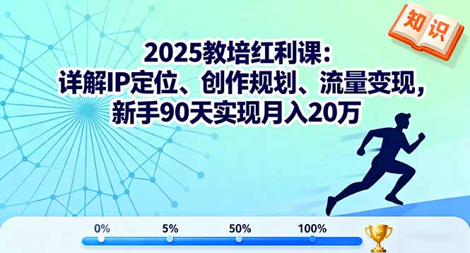 2025教培红利课：详解IP定位、创作规划、流量变现，新手90天实现月入20万-出门会