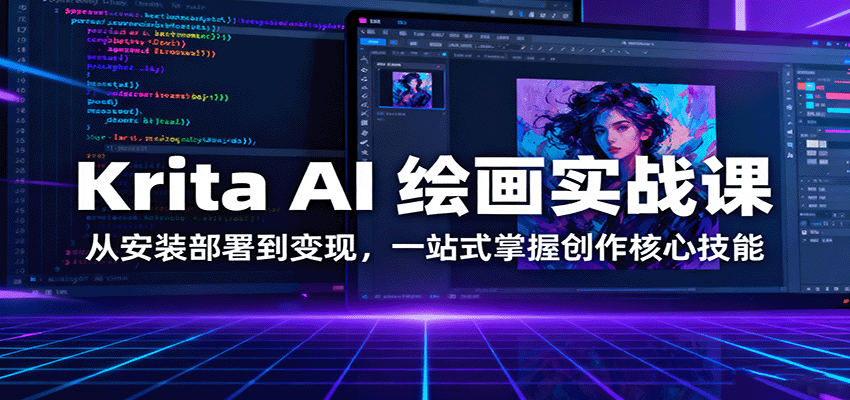 Krita AI 绘画实战课：从安装部署到变现，一站式掌握创作核心技能-出门会