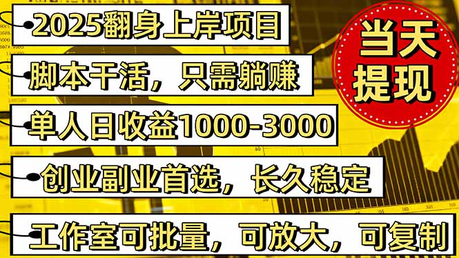 稳定八年美金掘金2.0脚本干活，只需躺赚。单人日收益1000-3000可批量、...-出门会