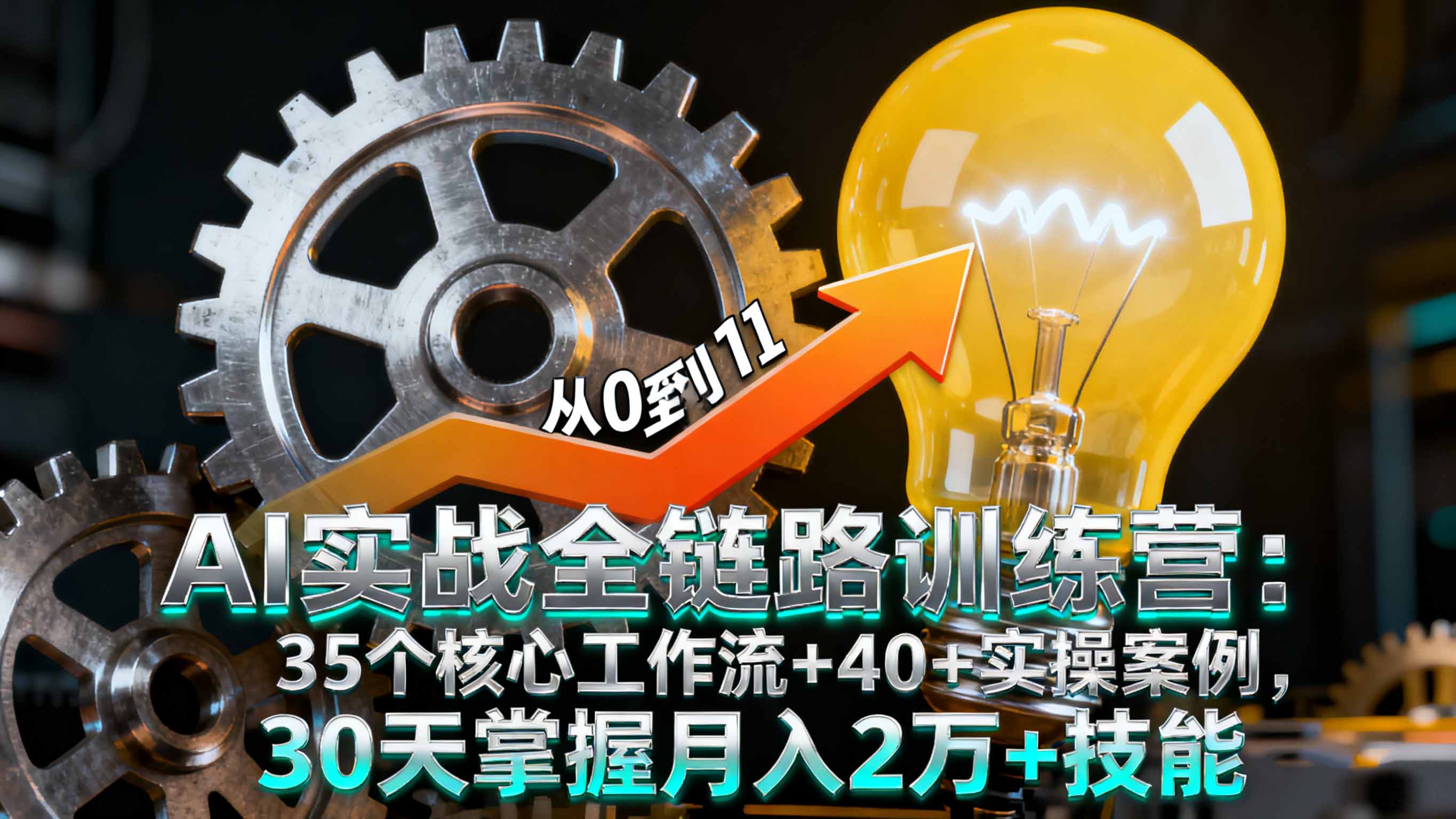 AI实战全链路训练营：35个核心工作流+40+实操案例，30天掌握月入2万+技能-出门会