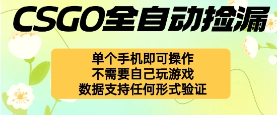 自动挂G捡漏，不用自己挂G不用玩游戏，一个手机即可操作，新手小白轻松月入1W+【揭秘】-出门会