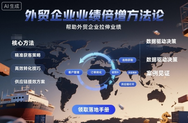 外贸企业业绩倍增方法论，帮助外贸企业拉伸业绩-出门会