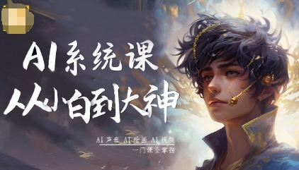 AI系统课程，从小白到大神系统学AI，AI声音-AI绘画-AI视频一门课全掌握-出门会