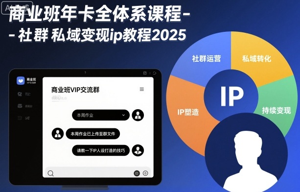 商业班年卡全体系课程-社群私域变现ip教程2025-出门会