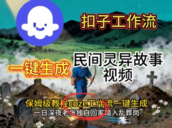 Coze扣子工作流一键生成民间灵异故事视频，保姆级教程搭建教学-出门会