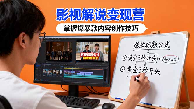 影视解说变现营：通过30+实战案例爆款内容创作技巧，掌握影视解说盈利密码-出门会