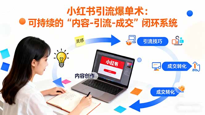 小红书引流爆单术：构建一套低成本 可持续的“内容-引流-成交”闭环系统-出门会