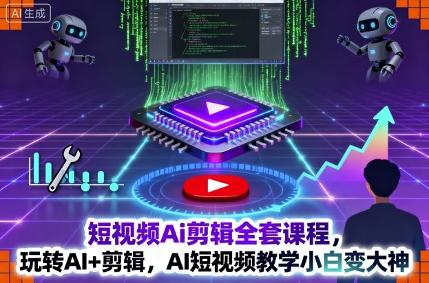 短视频Ai剪辑全套课程，玩转AI+剪辑，AI短视频教学小白变大神-出门会