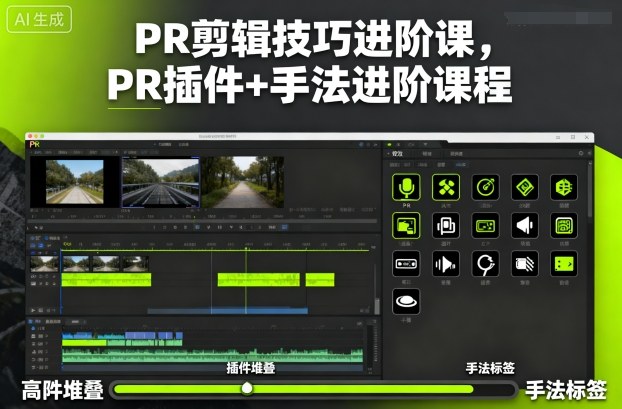 PR剪辑技巧进阶课，PR插件+手法进阶课程-出门会