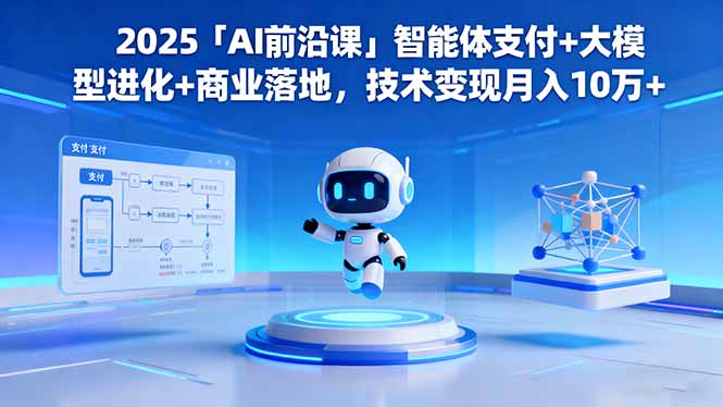 2025「AI前沿课」智能体支付+大模型进化+商业落地，技术变现月入10万+-出门会